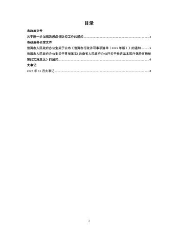 普洱市人民政府公报